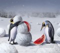pingouins et pastèque fantaisie